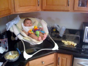 Bouncy seat on the counter